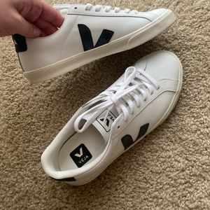 Vejas Esplar Leather White Black Womens Shoes